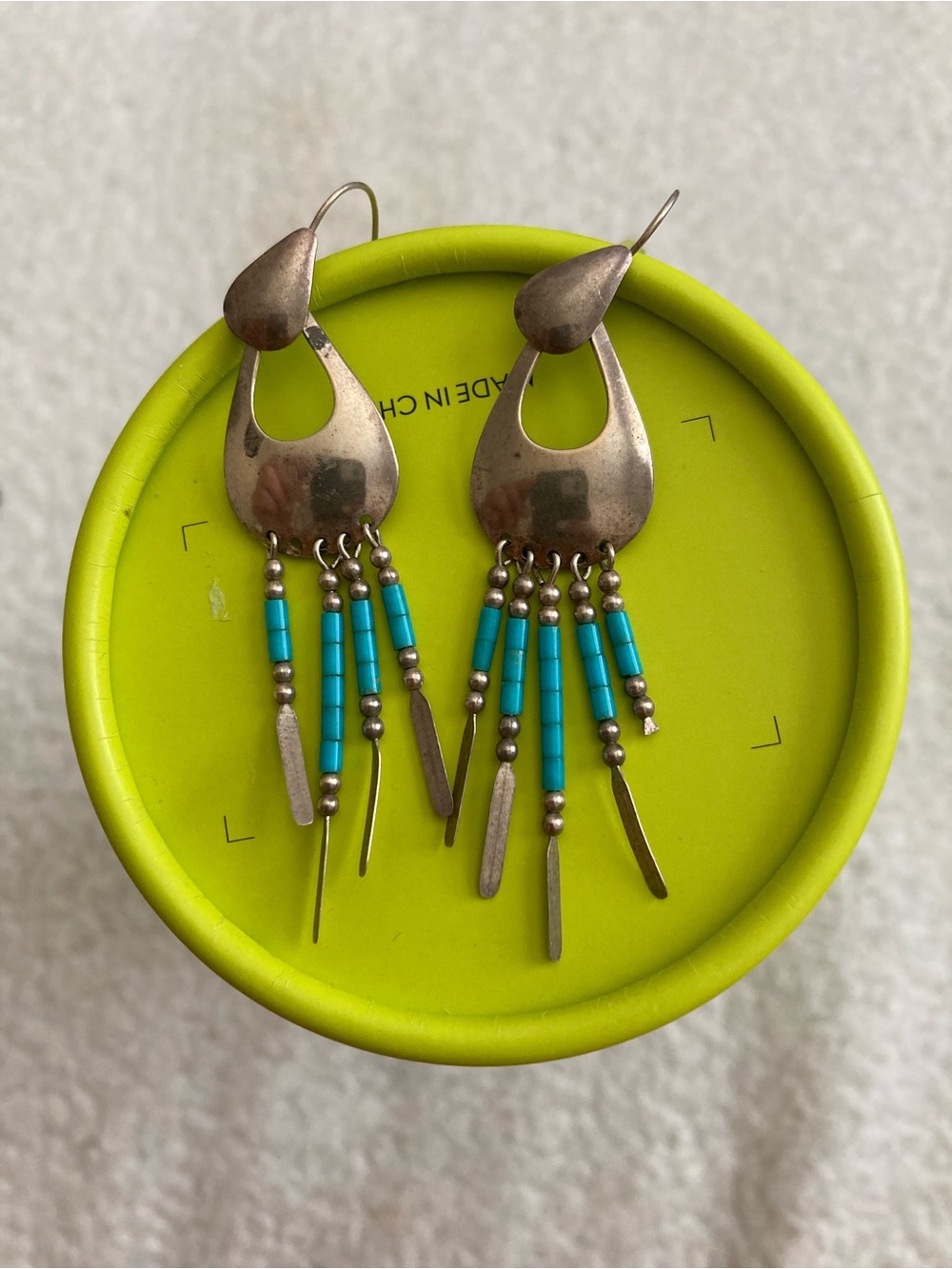 Navaho STERLING Turquoise vintage earrings